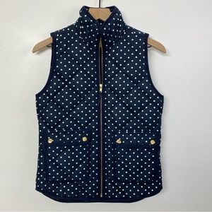 J Crew Puffer Vest XXS Navy/Gold